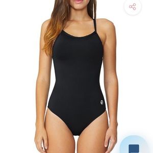 Sporty Black One Piece Swimsuit